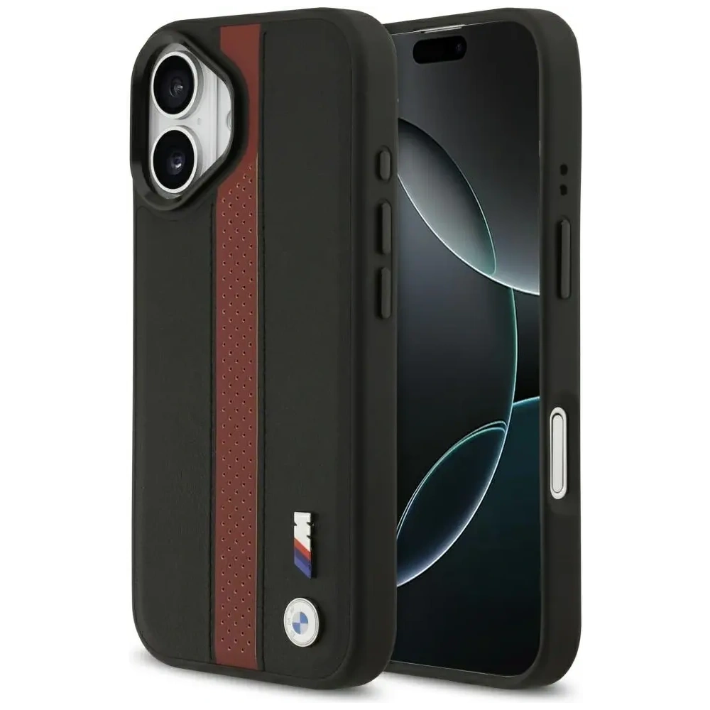 Etui BMW M Perforated Stripe Logo MagSafe do Apple iPhone 17 czerwony