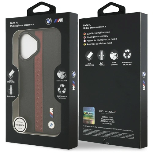 Etui BMW M Perforated Stripe Logo MagSafe do Apple iPhone 17 czerwony