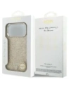 Etui Guess Glitter Triangle Logo MagSafe do Apple iPhone 17 Pro Max złoty