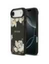 Etui Guess Grained Flowers Classic Logo MagSafe do Apple iPhone Air czarny