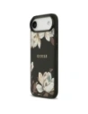 Etui Guess Grained Flowers Classic Logo MagSafe do Apple iPhone Air czarny