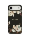 Etui Guess Grained Flowers Classic Logo MagSafe do Apple iPhone Air czarny
