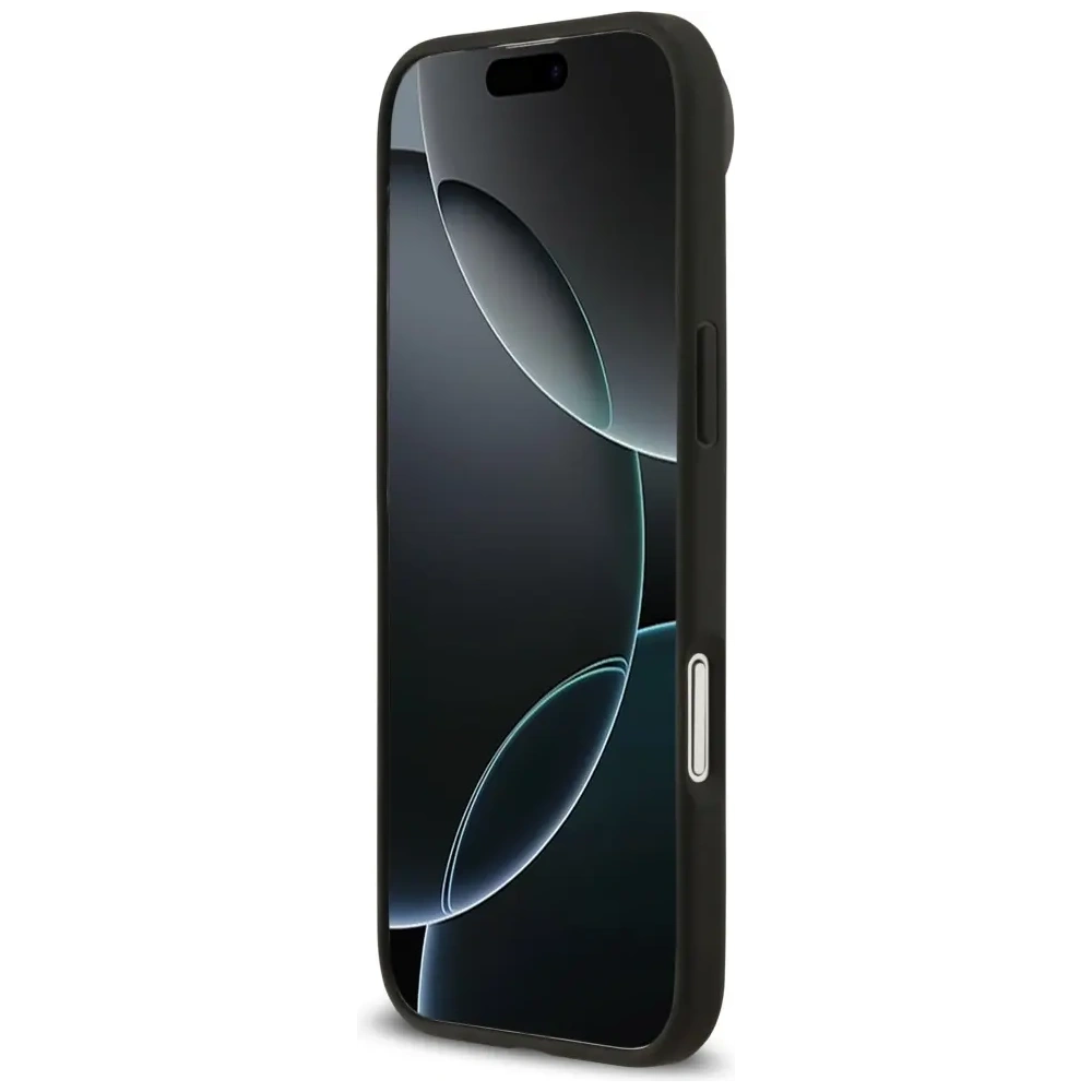 Etui Guess Grained Flowers Classic Logo MagSafe do Apple iPhone Air czarny