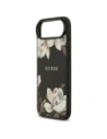 Etui Guess Grained Flowers Classic Logo MagSafe do Apple iPhone Air czarny
