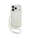 Etui Guess IML Flowers Electro Pearl Strap MagSafe do Apple iPhone 17 Pro biały