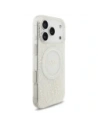 Etui Guess IML Flowers Electro Pearl Strap MagSafe do Apple iPhone 17 Pro biały