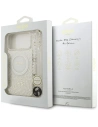 Etui Guess IML Flowers Electro Pearl Strap MagSafe do Apple iPhone 17 Pro Max biały