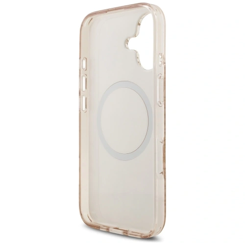 Etui Guess IML Flowers Electro Pearl Strap MagSafe do Apple iPhone 17 różowy