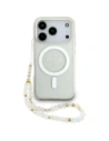 Etui Guess IML Glitter Pearl Strap MagSafe do Apple iPhone 17 Pro Max przezroczysty