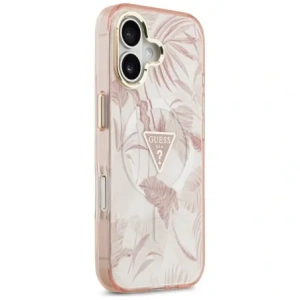 Etui Guess Jungle Tonal Triangle MagSafe do Apple iPhone 17 różowy