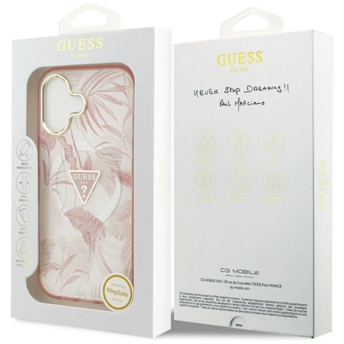 Etui Guess Jungle Tonal Triangle MagSafe do Apple iPhone 17 różowy