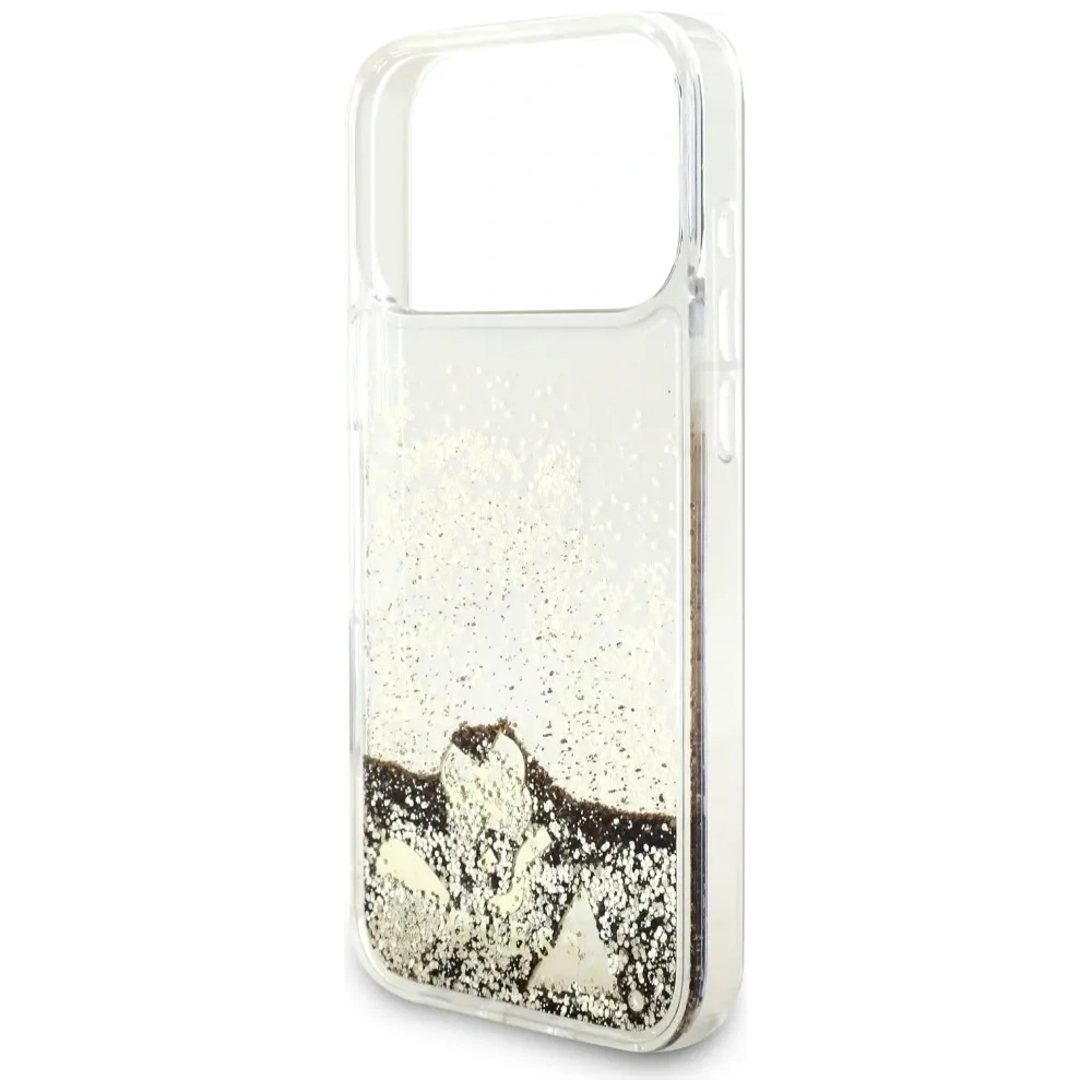 Etui Guess Liq. Glitter 4 Charms do Apple iPhone 17 Pro Max złoty