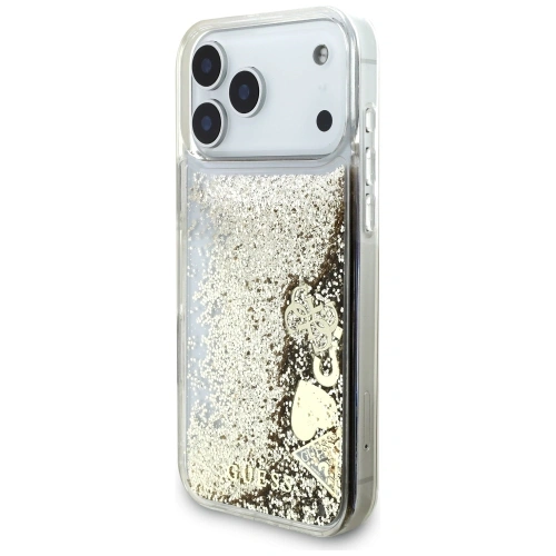 Etui Guess Liq. Glitter 4 Charms do Apple iPhone 17 Pro złoty
