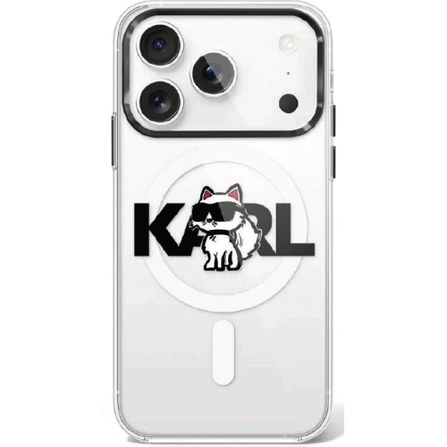 Etui Karl Lagerfeld IML Choupette Sketch Logo MagSafe do Apple iPhone 17 Pro przezroczysty