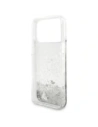 Etui Guess Liq. Glitter Charms do Apple iPhone 17 Pro Max srebrny