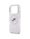 Etui Karl Lagerfeld IML Glitter Karl & Choupette Heads Logo MagSafe do Apple iPhone 17 Pro fioletowy