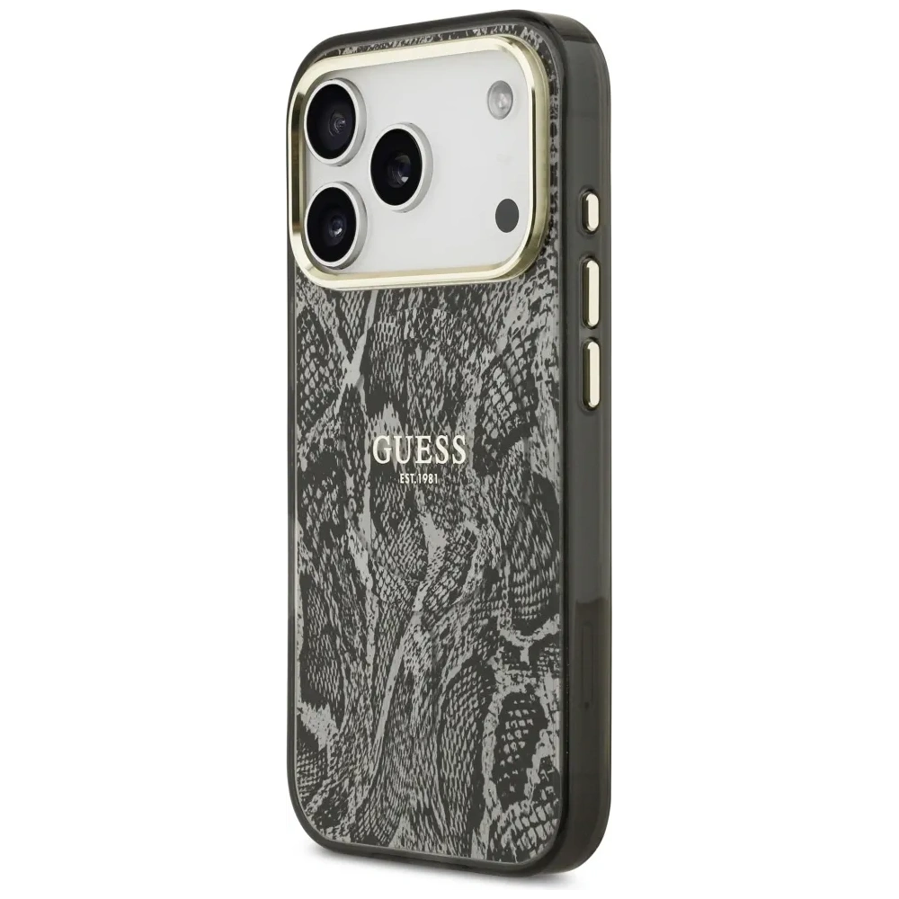 Etui Guess Python Pattern MagSafe do Apple iPhone 17 Pro czarny