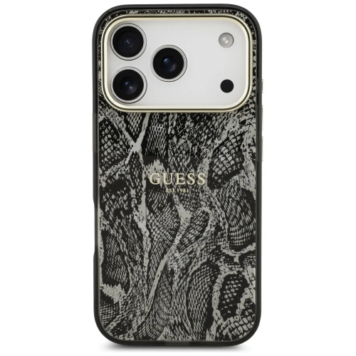 Etui Guess Python Pattern MagSafe do Apple iPhone 17 Pro czarny
