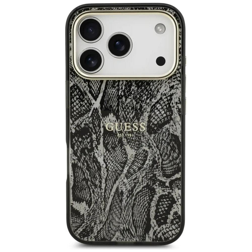 Etui Guess Python Pattern MagSafe do Apple iPhone 17 Pro czarny