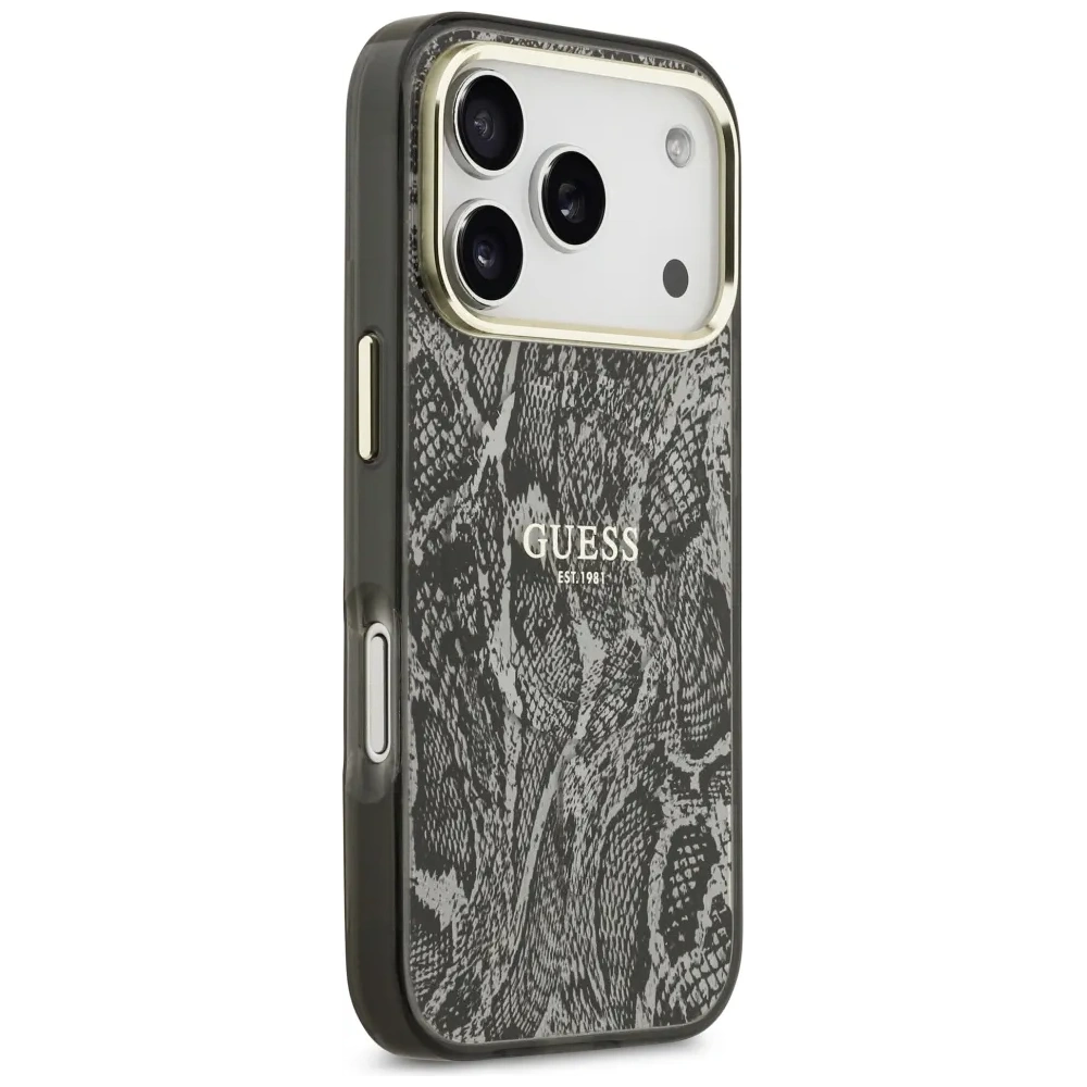 Etui Guess Python Pattern MagSafe do Apple iPhone 17 Pro czarny