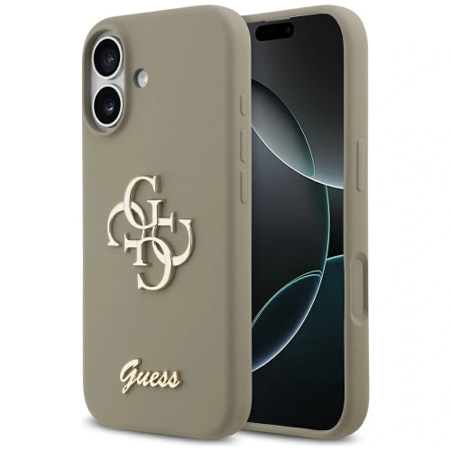 Etui Guess Silicone Big 4G Script do Apple iPhone 17 brązowy