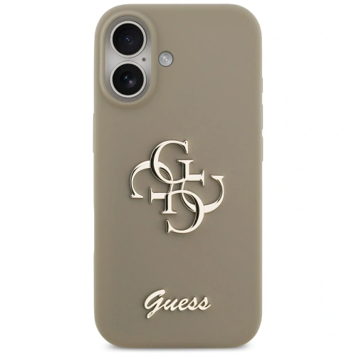Etui Guess Silicone Big 4G Script do Apple iPhone 17 brązowy
