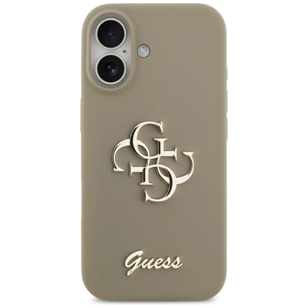 Etui Guess Silicone Big 4G Script do Apple iPhone 17 brązowy