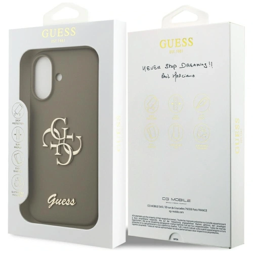 Etui Guess Silicone Big 4G Script do Apple iPhone 17 brązowy