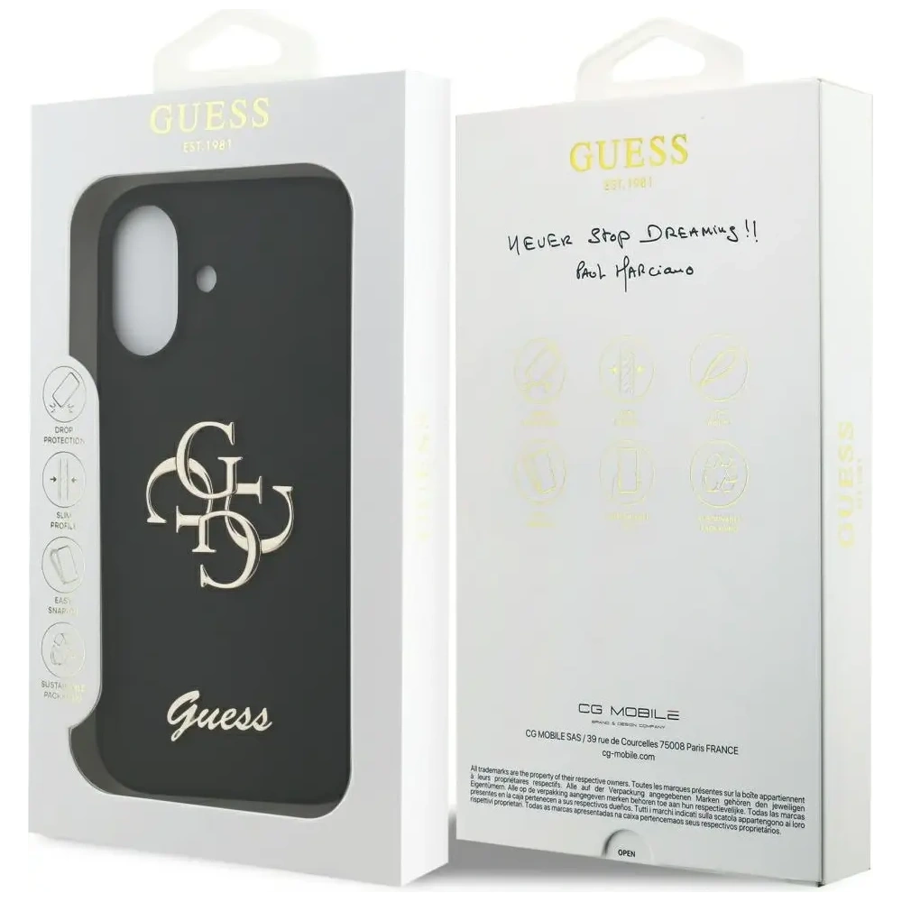 Etui Guess Silicone Big 4G Script do Apple iPhone 17 czarny