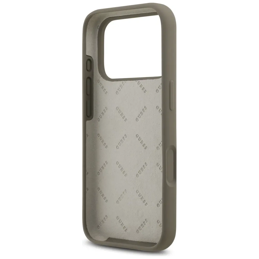 Etui Guess Silicone Big 4G Script do Apple iPhone 17 Pro brązowy