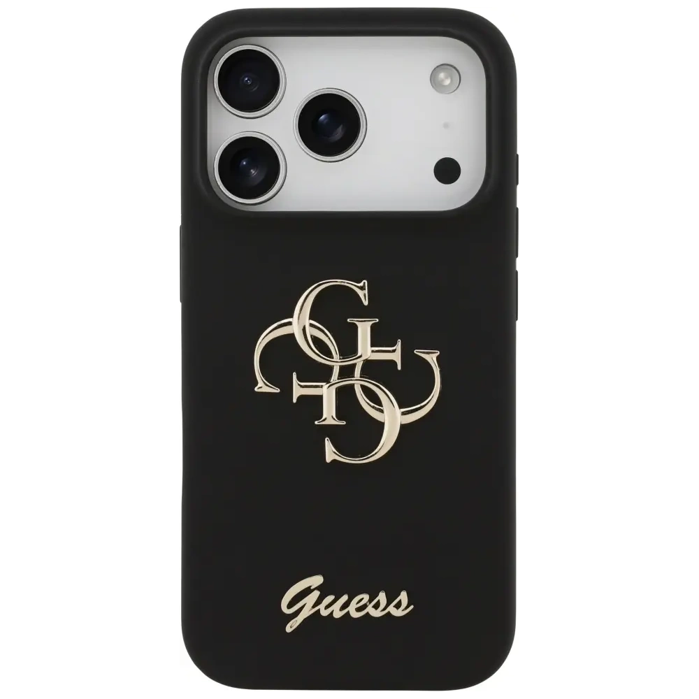 Etui Guess Silicone Big 4G Script do Apple iPhone 17 Pro czarny