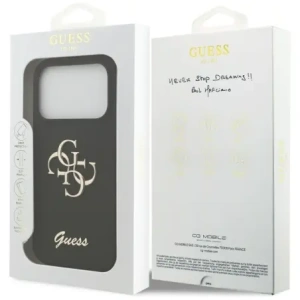 Etui Guess Silicone Big 4G Script do Apple iPhone 17 Pro czarny