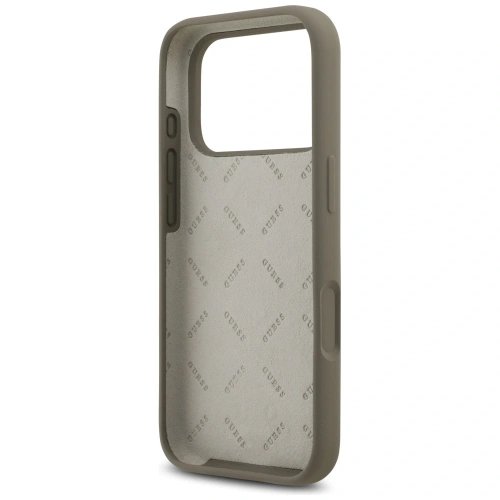 Etui Guess Silicone Big 4G Script do Apple iPhone 17 Pro Max brązowy