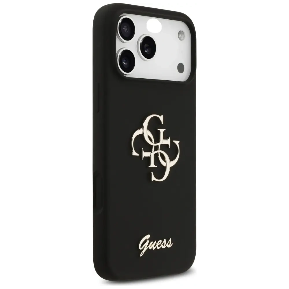 Etui Guess Silicone Big 4G Script do Apple iPhone 17 Pro Max czarny