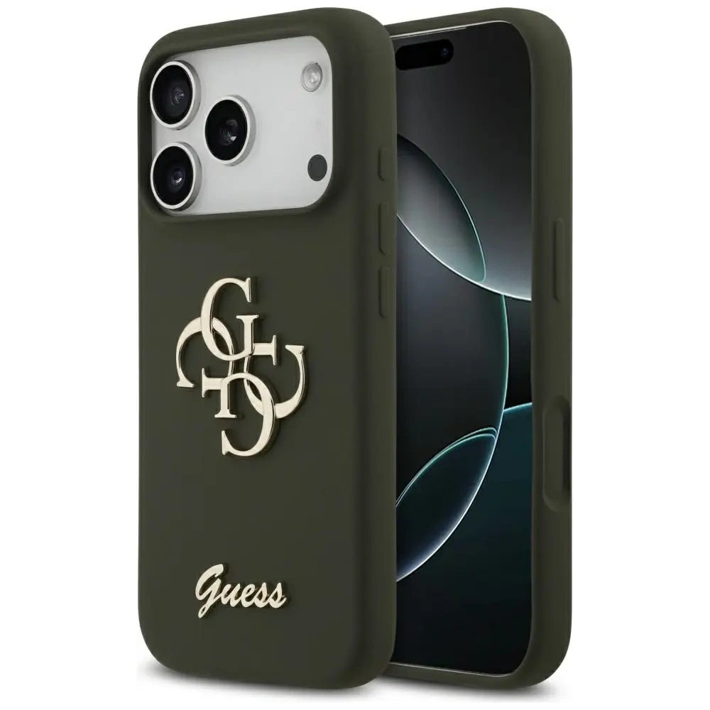 Etui Guess Silicone Big 4G Script do Apple iPhone 17 Pro Max khaki