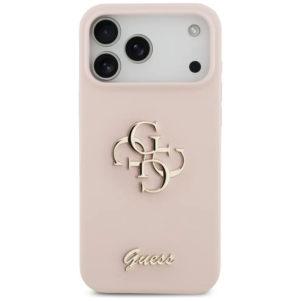 Etui Guess Silicone Big 4G Script do Apple iPhone 17 Pro Max różowy