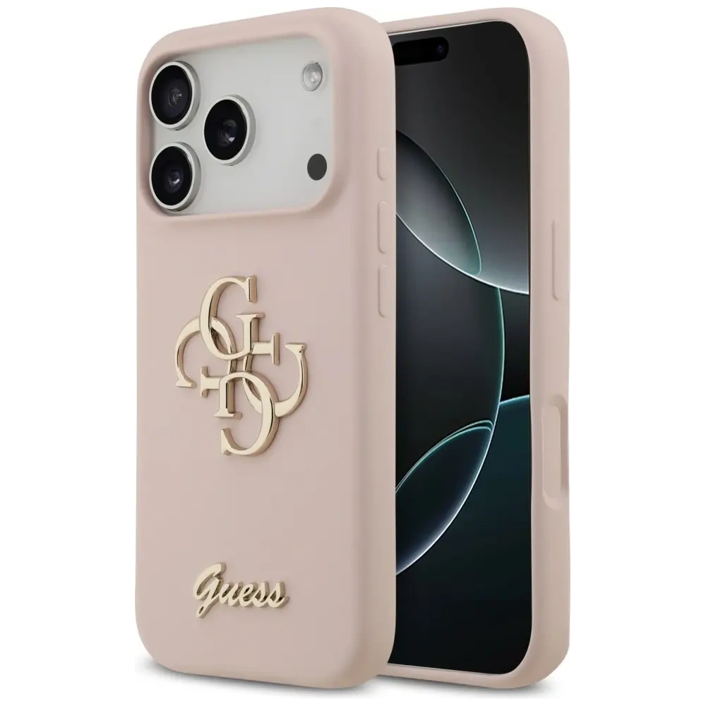 Etui Guess Silicone Big 4G Script do Apple iPhone 17 Pro różowy