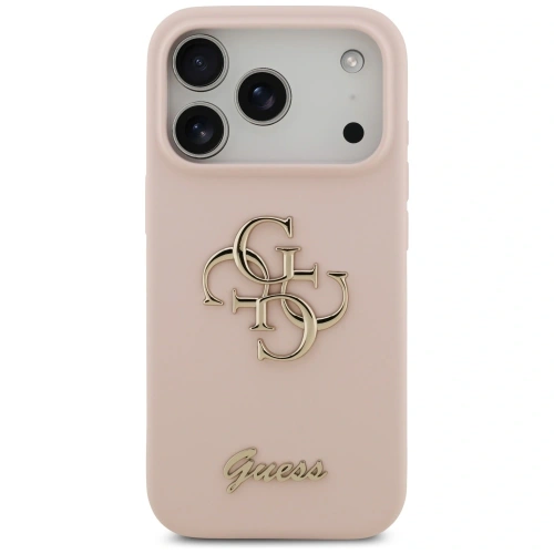 Etui Guess Silicone Big 4G Script do Apple iPhone 17 Pro różowy