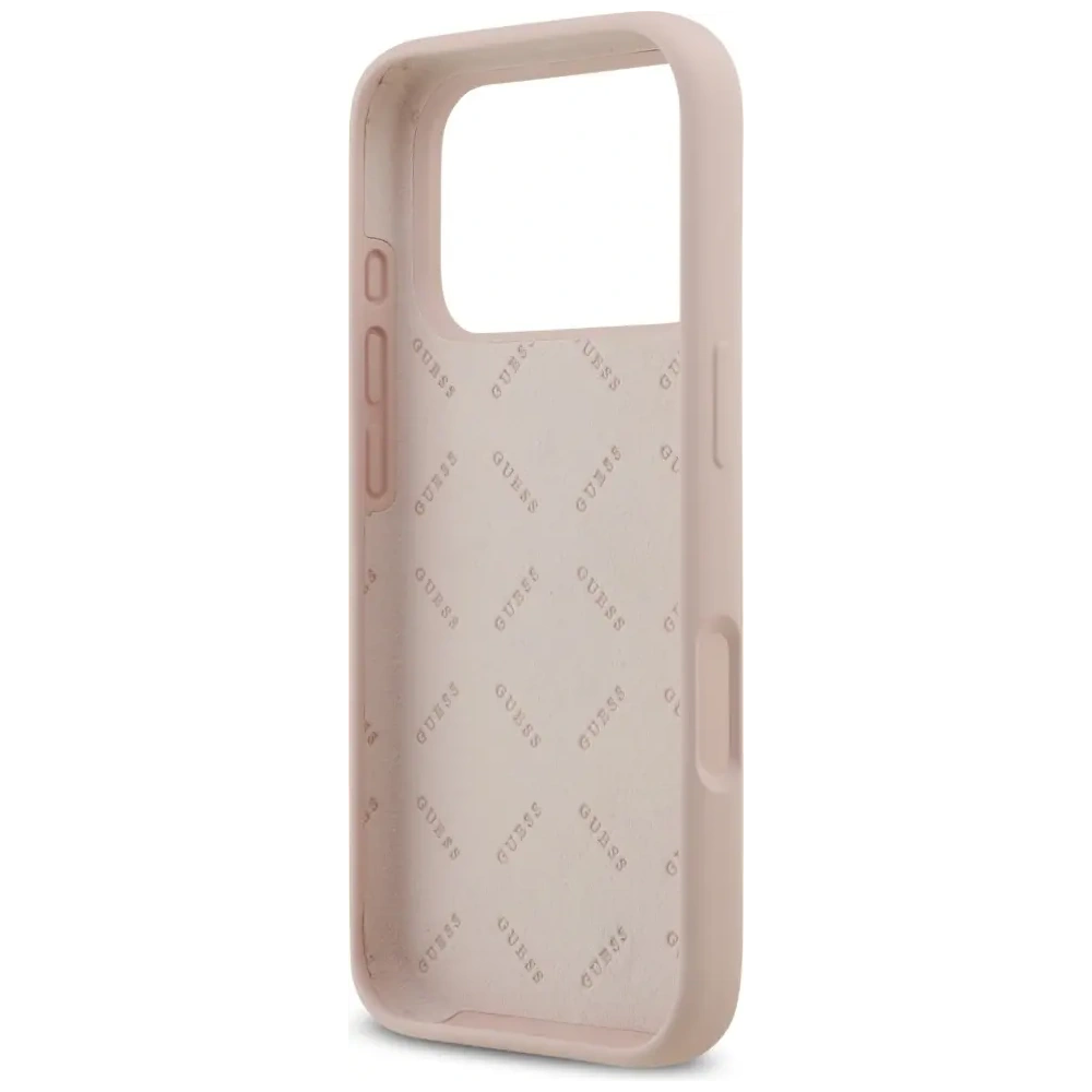 Etui Guess Silicone Big 4G Script do Apple iPhone 17 Pro różowy