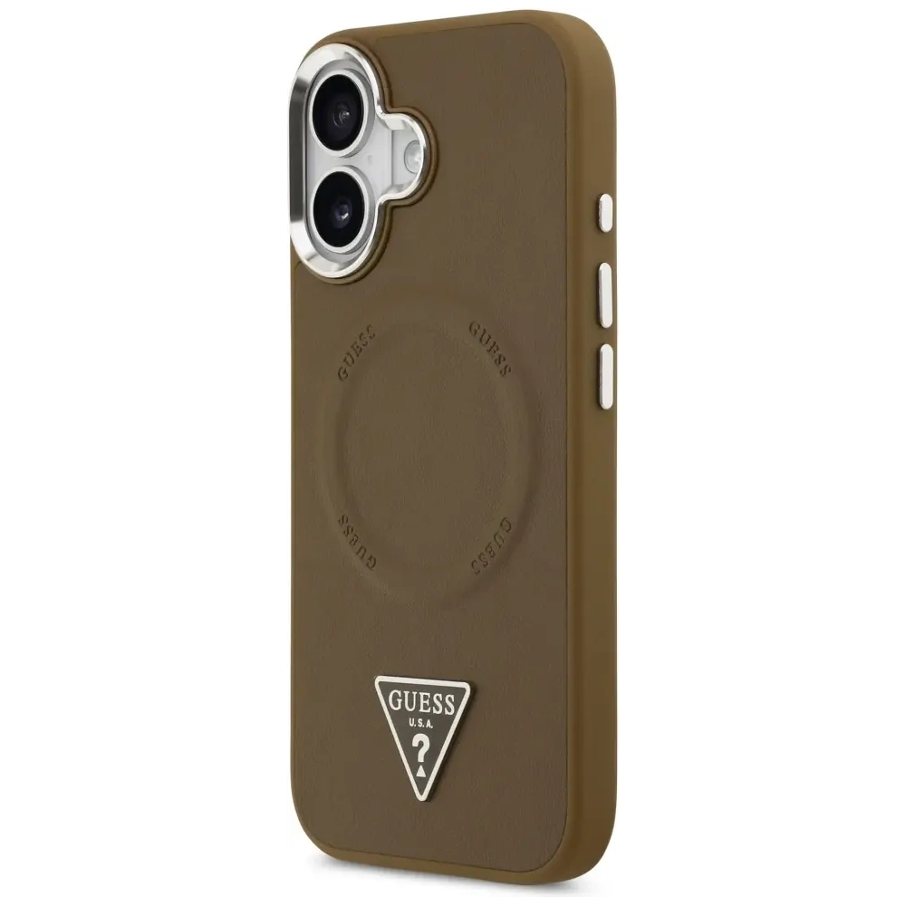 Etui Guess Triangle Logo MagSafe do Apple iPhone 17 brązowy