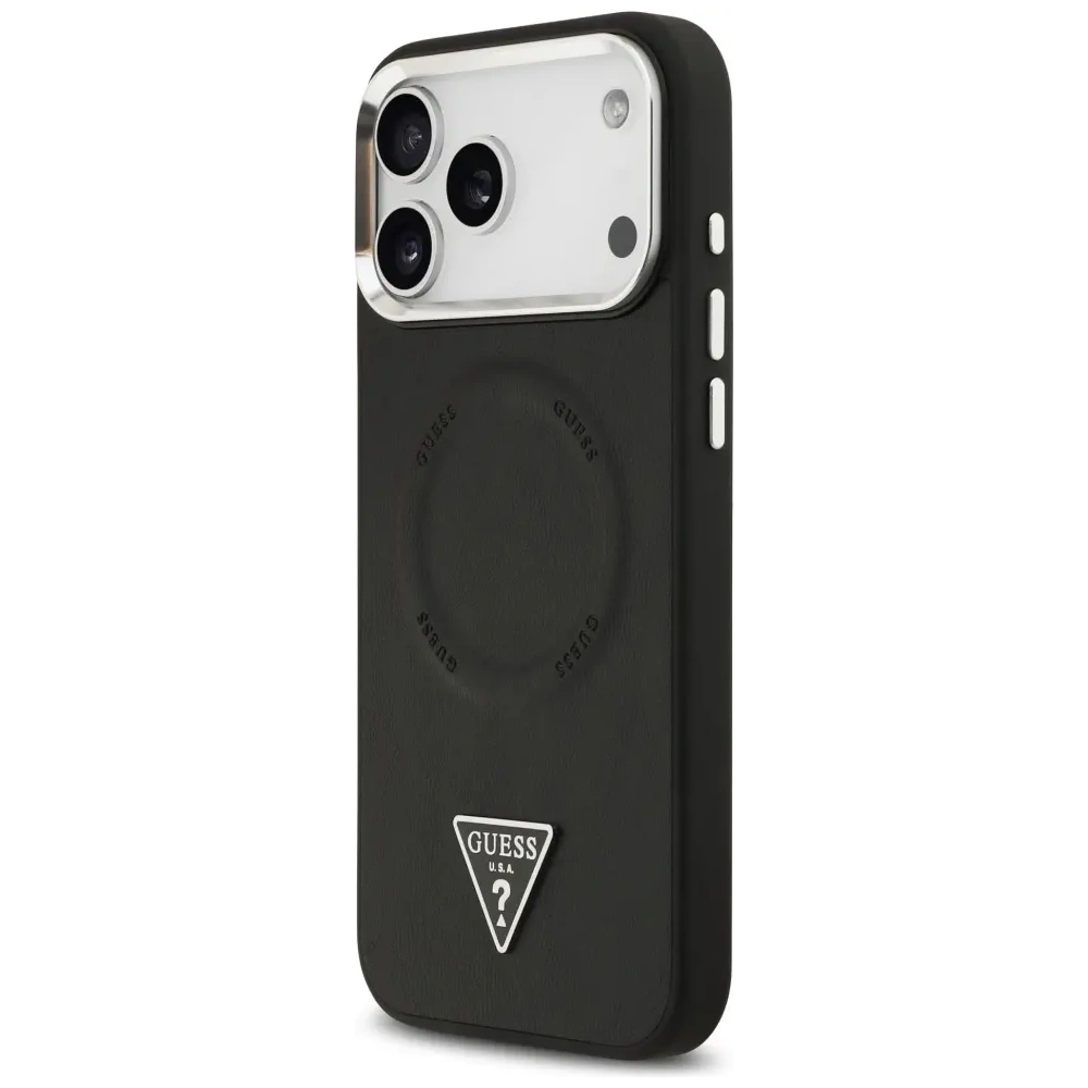 Etui Guess Triangle Logo MagSafe do Apple iPhone 17 Pro czarny