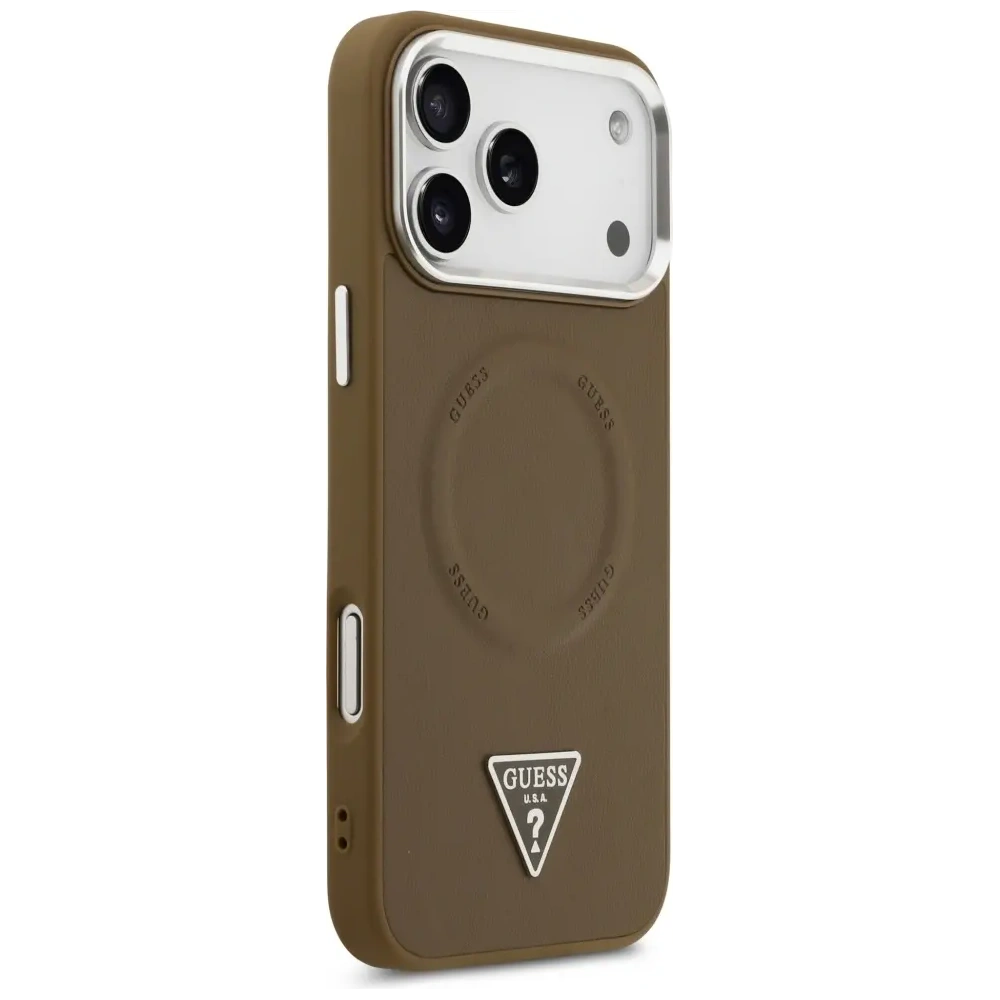 Etui Guess Triangle Logo MagSafe do Apple iPhone 17 Pro Max brązowy