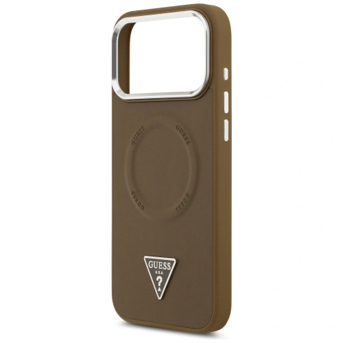 Etui Guess Triangle Logo MagSafe do Apple iPhone 17 Pro Max brązowy