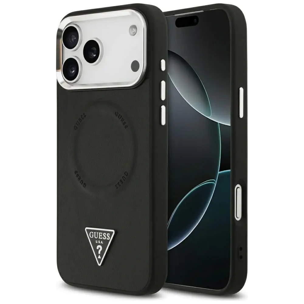 Etui Guess Triangle Logo MagSafe do Apple iPhone 17 Pro Max czarny