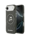 Etui Karl Lagerfeld IML Glitter Karl & Choupette Heads Logo MagSafe do Apple iPhone Air czarny