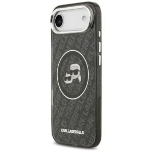 Etui Karl Lagerfeld IML Glitter Karl & Choupette Heads Logo MagSafe do Apple iPhone Air czarny
