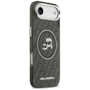 Etui Karl Lagerfeld IML Glitter Karl & Choupette Heads Logo MagSafe do Apple iPhone Air czarny