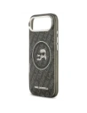 Etui Karl Lagerfeld IML Glitter Karl & Choupette Heads Logo MagSafe do Apple iPhone Air czarny