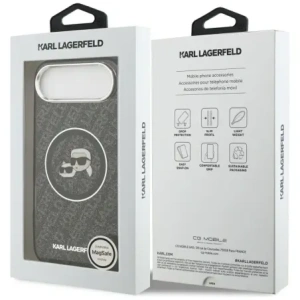 Etui Karl Lagerfeld IML Glitter Karl & Choupette Heads Logo MagSafe do Apple iPhone Air czarny