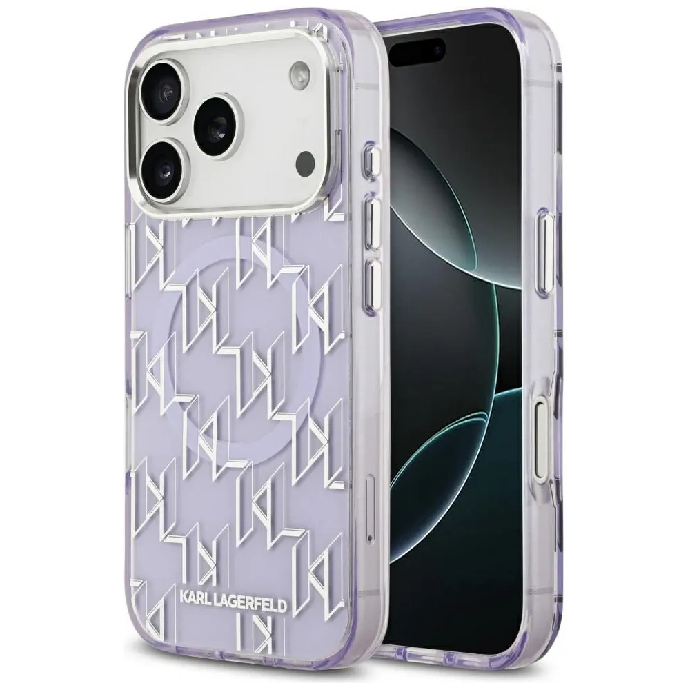 Etui Karl Lagerfeld IML KL Monogram MagSafe do Apple iPhone 17 Pro Max fioletowy